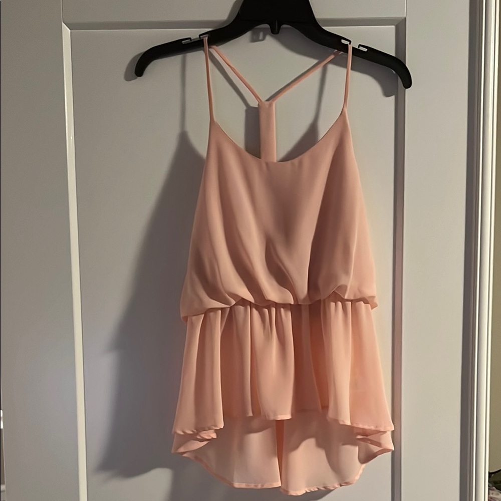 Blush Pink Double Layer Spaghetti Strap Top
